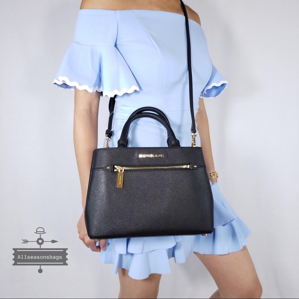 Michael Kors Xs Hailee Satchel Crossbody Bag Black - Picture 1 of 6